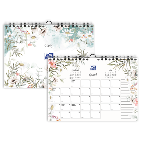 KALENDARZ ŚCIENNY 2025 OXFORD BOTANIC A4