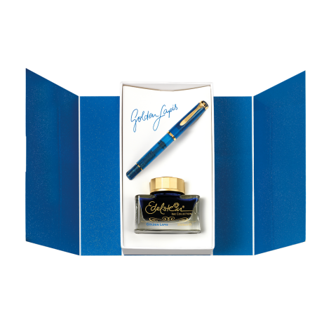 ZESTAW PELIKAN CLASSIC GOLDEN LAPIS: PIÓRO WIECZNE M200/M + ATRAMENT
