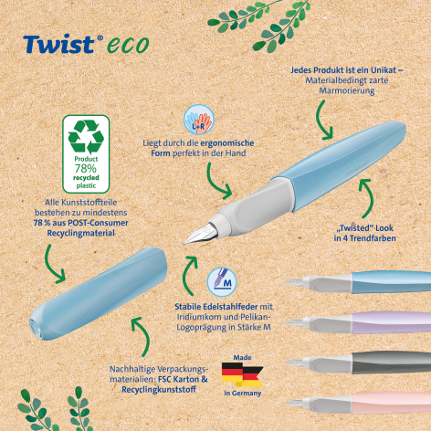 PIÓRO WIECZNE PELIKAN TWIST ECO P457 M (1) BLUE