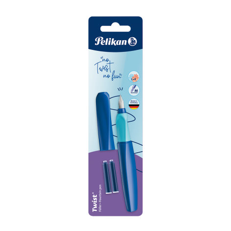 PIÓRO WIECZNE PELIKAN TWIST P457 M DEEP BLUE+2N/BLISTER