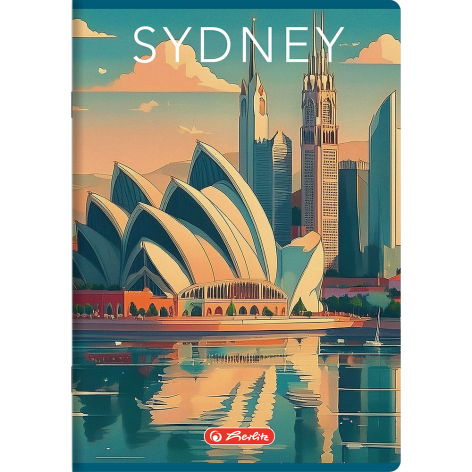 ZESZYT HERLITZ RETRO CITY A4/96K KRATKA Z MARGINESEM