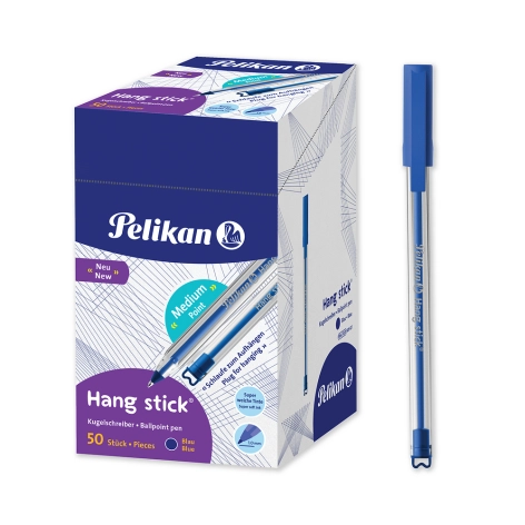 DŁUGOPIS PELIKAN HANG STICK NIEBIESKI DISPLAY 50 SZT.