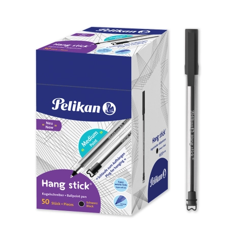 DŁUGOPIS PELIKAN HANG STICK CZARNY DISPLAY 50 SZT.