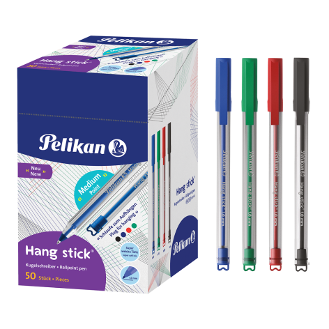 DŁUGOPIS PELIKAN HANG STICK MIX KOLORÓW DISPLAY 50 SZT.
