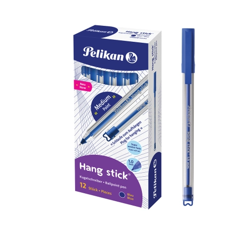 DŁUGOPIS PELIKAN HANG STICK NIEBIESKI DISPLAY 12 SZT.
