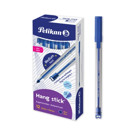 DŁUGOPIS PELIKAN HANG STICK NIEBIESKI DISPLAY 12 SZT.
