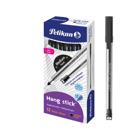 DŁUGOPIS PELIKAN HANG STICK CZARNY DISPLAY 12 SZT.