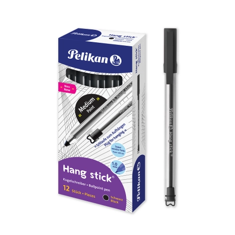 DŁUGOPIS PELIKAN HANG STICK CZARNY DISPLAY 12 SZT.