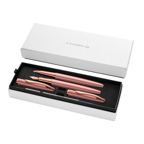 ZESTAW PELIKAN JAZZ NOBLE ELEGANCE ROSE: PIÓRO WIECZNE + PIÓRO KULKOWE