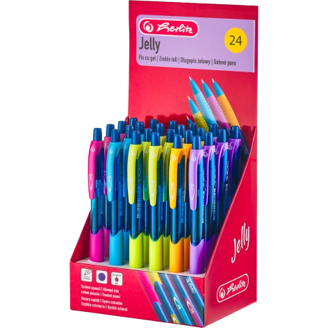 DŁUGOPIS ŻELOWY HERLITZ JELLY NIEBIESKI DISPLAY 24 SZT.