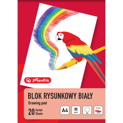 BLOK RYSUNKOWY HERLITZ A4/20K 80G BIAŁY