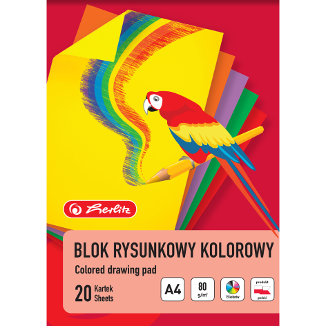 BLOK RYSUNKOWY HERLITZ A4/20K 80G KOLOROWY