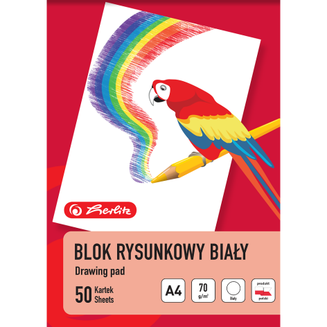 BLOK RYSUNKOWY HERLITZ A4/50K 70G BIAŁY
