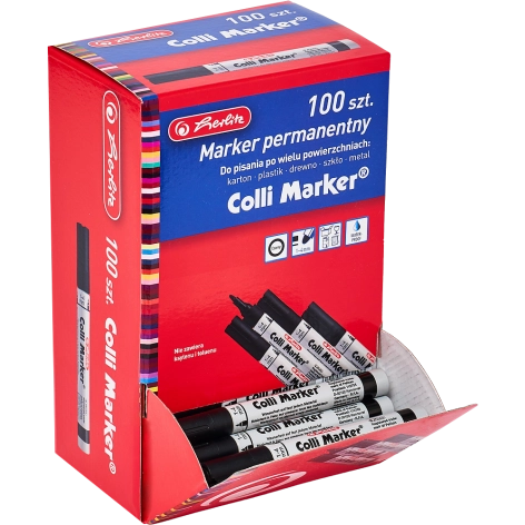 COLLI MARKER HERLITZ WODOODPORNY CZARNY DISPLAY 100 SZT.
