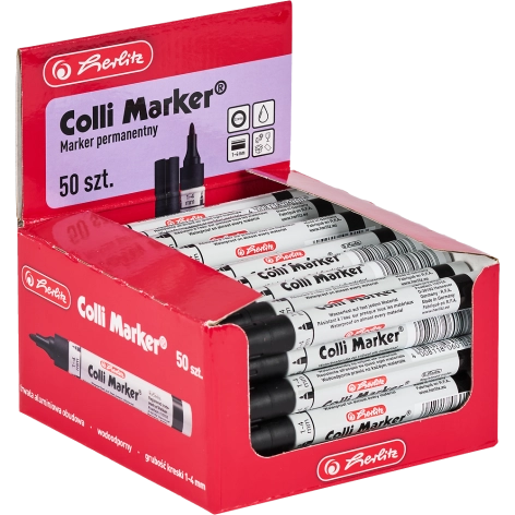 COLLI MARKER HERLITZ WODOODPORNY CZARNY DISPLAY 50 SZT.