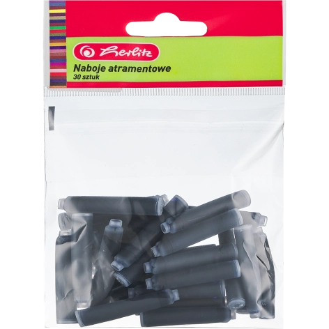 NABOJE ATRAMENTOWE KRÓTKIE HERLITZ FOLIA 30 SZT. NIEBIESKIE