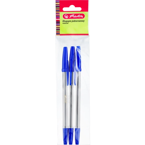 DŁUGOPIS BIUROWY HERLITZ NIEBIESKI OPAK. 3 SZT.