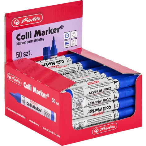 COLLI MARKER HERLITZ WODOODPORNY NIEBIESKI DISPLAY 50 SZT.