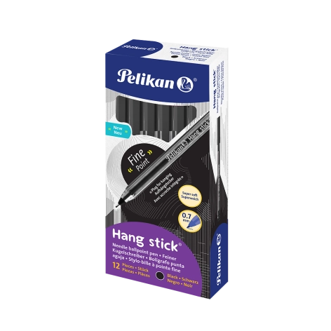DŁUGOPIS PELIKAN HANG STICK 0,7MM CZARNY 12 SZT.