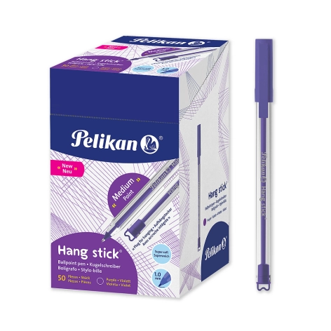 DŁUGOPIS PELIKAN HANG STICK 1 MM FIOLETOWY 50 SZT.