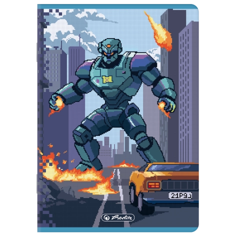 ZESZYT HERLITZ PREMIUM PIXEL FUN A5/32K LINIA PODWÓJNA KOLOROWA