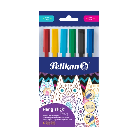 DŁUGOPIS PELIKAN HANG STICK FANCY 0,7MM 6 KOLORÓW