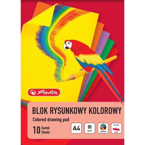 BLOK RYSUNKOWY HERLITZ A4/10K 80G KOLOROWY